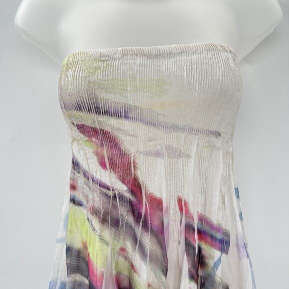 Lapis Anthropologie Smocked Strapless Floral Maxi Dress OS XS S M Multicolor - Picture 5 of 13